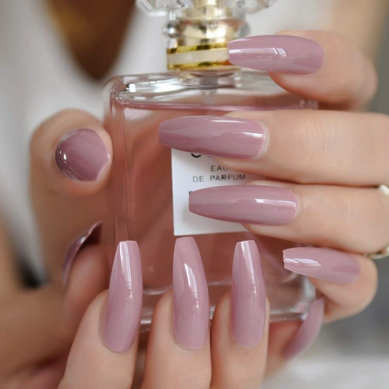 CoolNail Dark Purple Pink Press on False Nails Extra Long