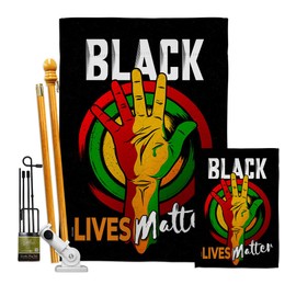 Black Lives Matter Black Freedom Civil Kit Support Cause BLM Anti Racism Revolution Movement Equality Social Decoration Banner Small Yard Gift Double-Sided, 1 x House & 1 x Garden Flags, Thick Fabric