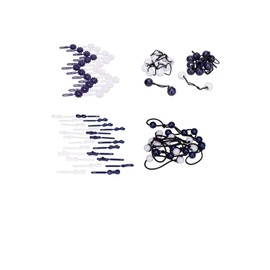 French Toast - Pasadores y soportes para cola de caballo, 4 unidades, azul marino y blanco, talla única