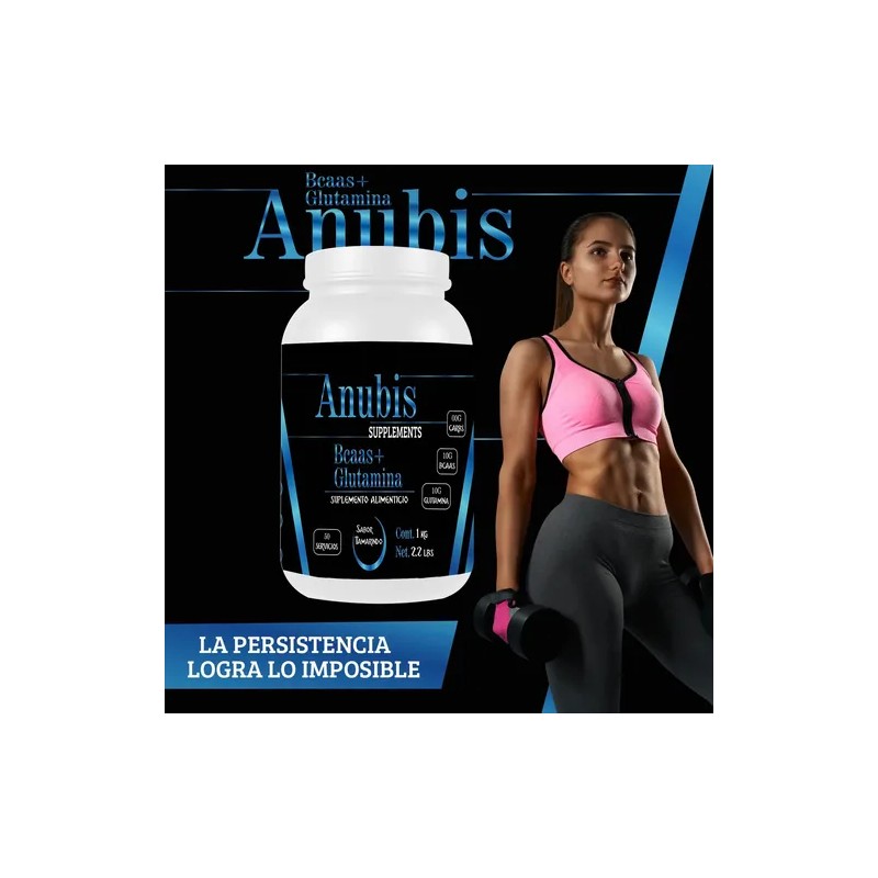 Aminoácidos Bcaas + Glutamina Anubis 1kg 100 Servicios