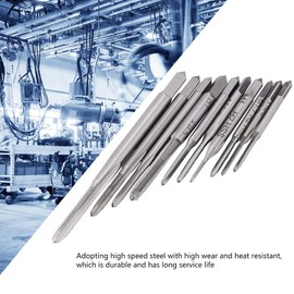 Mini Metric HSS Thread Tap Set, M1 M1.2 M1.4 M1.6 M1.7 M1.8 M2 M2.5 M3 M3.5 Drill Tap Bit, 10pcs Machine Hand Threading Tool for Wood, Plastic, Metal