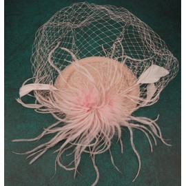 Cizoe Fascinators Hats 20s 50s Hat Pillbox Hat Cocktail Tea Party Headwear with Veil for Girls and Women(B-Blush Pink)