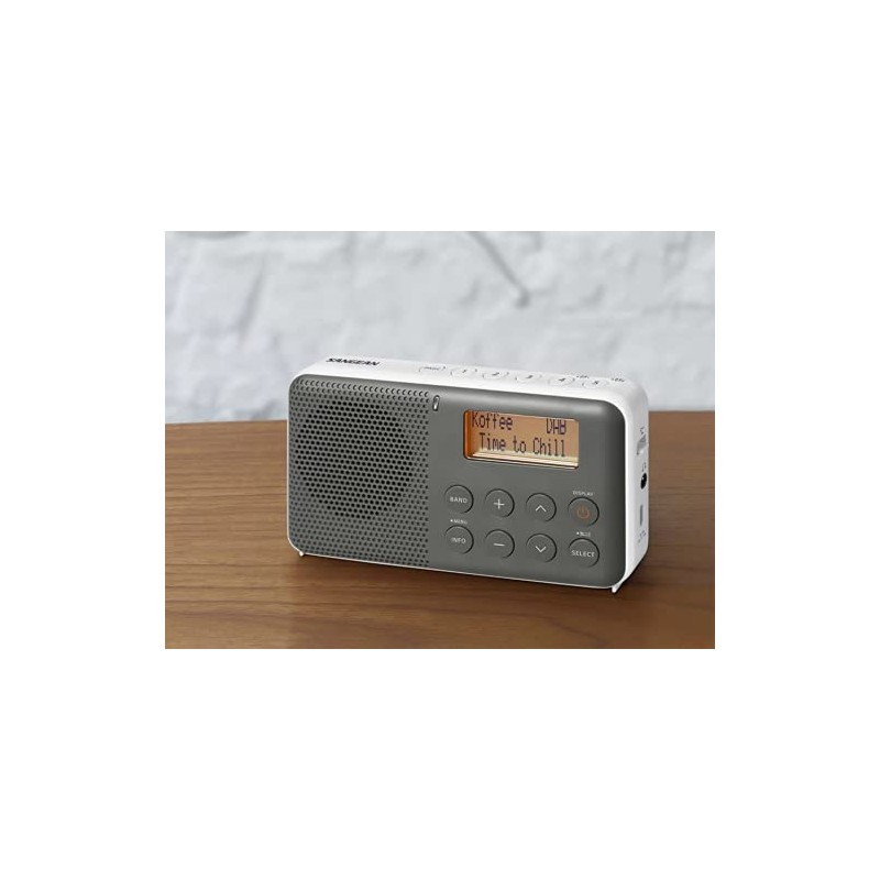 Sangean DPR-64 DAB/FM Compact Radio, White/Grey