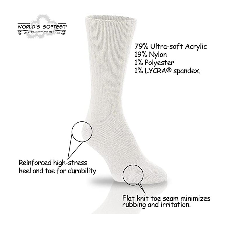 World's Softest Classic Crew Socks - Ultra Soft Socks for