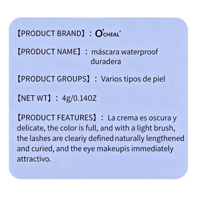 Máscara De Pestañas Waterproof Larga Duración Negro