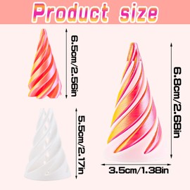 3D Printed Rotating Spiral Cone Fidget Toy Impossible Pyramid Passthrough Sculpture Pass Through Pyramid Fun Anxiety Stress Relief Toy for Home Office Desk Decor Souvenir (Orange)