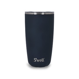 S'well Tumbler with Lid, 530ml, Azurite, Vacuum-Insulated Travel Cup with Pop-On Lid, for Hot and Cold Beverages, On-the-Go up to 12h Cold/4h Hot