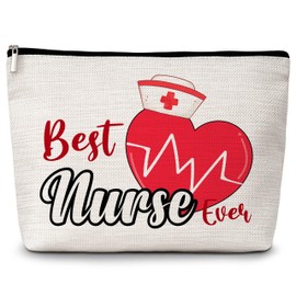 Levitatinyear Nurses Makeup Bags, Best Nurse Ever Cosmetic Bag, Makeup Pouch Gifts for Nurses Nursing Students, Nurse Appreciation Gifts for Women, Nurses Week Nursing Student Graduation Gifts -47