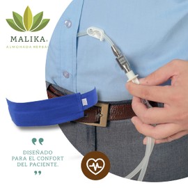 MALIKA - Cinturón Sujetador para Catéter Peritoneal - Elaborado con Suave Tela de Algodón y Ajuste con Cierre de Contacto - Ideal para Sostener la Guía para Diálisis- 1 Pieza (GRANDE)