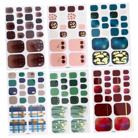 Gatuida 6Sets Toenail Stickers for Women Decorative Nail Art Stickers Easy to Apply DIY Toenail Beauty Tool Unique Designs for Creative Nail Decoration
