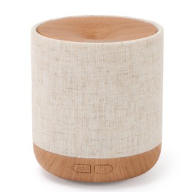 ZmarKraft Essential Oil Diffuser 200ml with Fabric Cover and Night Lamp | Ultrasonic Aroma Diffuser | Humidifier w Lights | Room Decor | Small Humidifier for Bedroom | Gift (Light Brown)