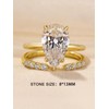 RODIFFY 4 Carat Pear Cut Bridal Wedding Ring Set for