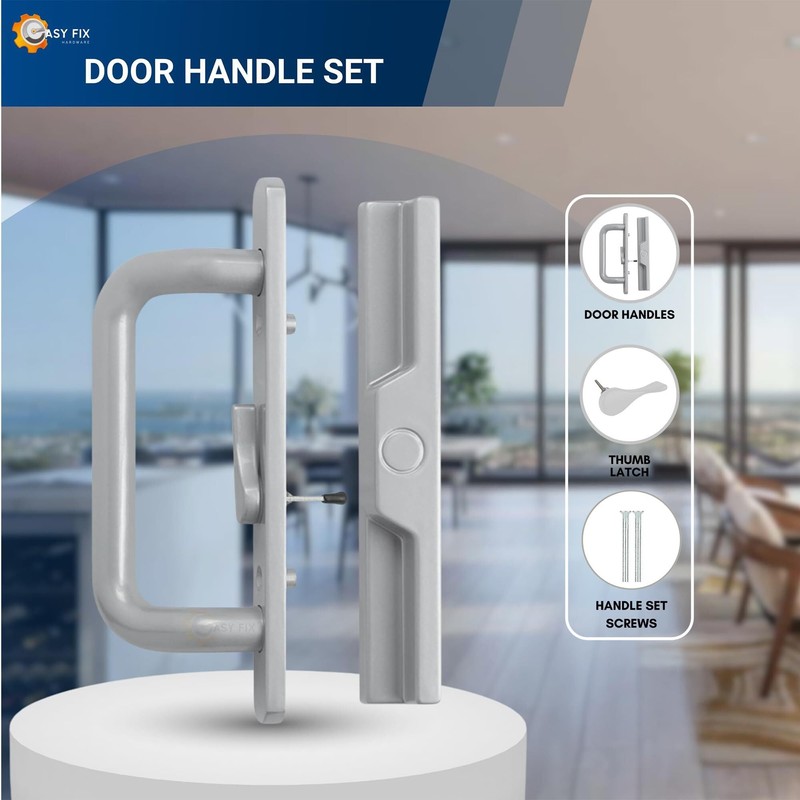Easy Fix Hardware Handle Set for Sliding Glass Patio Doors