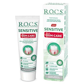 R.O.C.S. Toothpaste Sensitive Plus Gum Care - Sensitive Teeth - Vegan Toothpaste - BIO tothpaste - Fluoride Free- SLS Free - Gum Care
