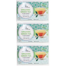 100% Organic Green Tea, (20 Tea Bags, 1.4 oz),3 Packs