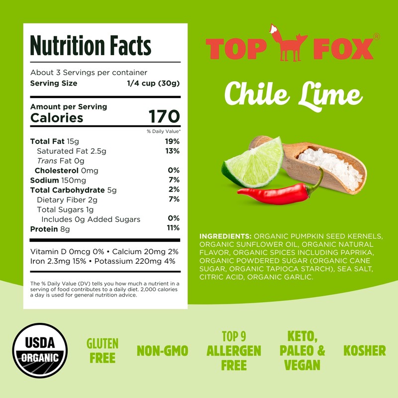 Top Fox Snacks Pumpkin Seeds to Eat (Chile Lime, 3.5