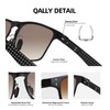 QALLY Mens Carbon Fiber Polarized Sunglasses Lightweight Rectangular Frame UV