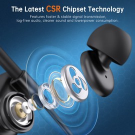 UXD Bluetooth Headphones, Upgraded Wireless Headphones Bluetooth 5.0 Earphones IPX7 Waterproof Earphones Sport Earbuds with CVC8.0 Mic in-Ear Earbuds for Gym Running Workout