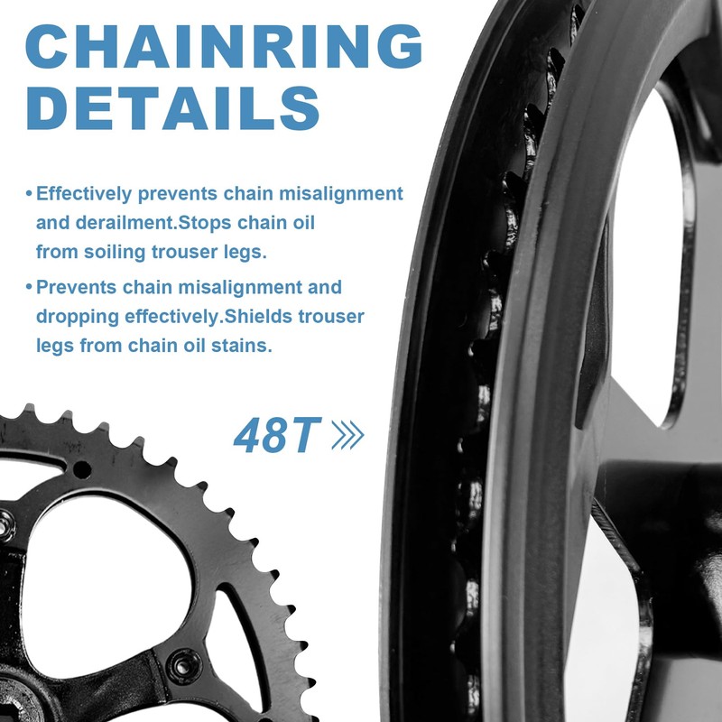 PATHGNAR Mountain Bike Crankset, 48T Charing Bike Crank Set with