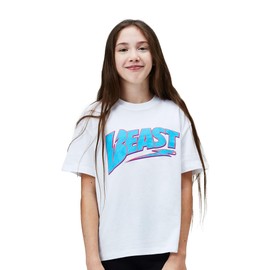 MrBeast Graphic Tee for Kids, Custom Relaxed Logo Design Crew Neck Kids T-shirt, Compact Finish 190 GSM Girls and Boys Cotton T-shirt