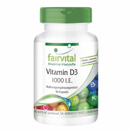 Fairvital Vitamin D3 1000 IU - 25mcg Cholecalciferol per capsule - 90 Capsules