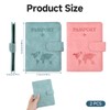 2 Pcs Passport Holder Cover Wallet Case, PU Leather Travel