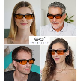 Eyekepper 100% Blue Light Reduction Fitover Anti-Blue Blocking Computer Eyeglasses with Amber Lenses