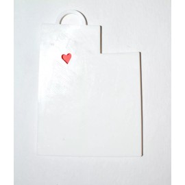 UTAH STATE OUTLINE SALT LAKE CITY RED HEART CUTOUT HANGING ORNAMENT USA PR244-UT