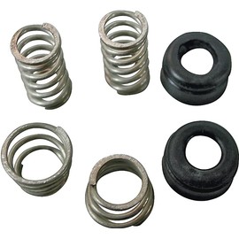 Rocky Mountain Goods Single-Lever Faucet Seat and Spring Repair Kit - 6-Piece Stainless Steel and Rubber Set - Fits Most Single-Lever Faucets - For Long and Short Stems - Durable Silver/Black Finish