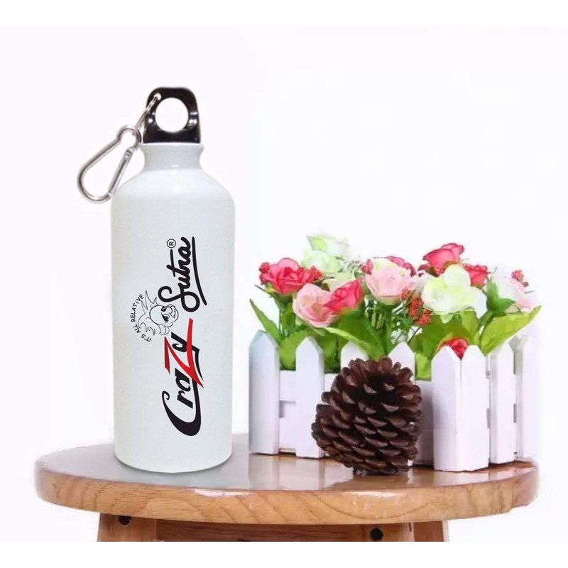Crazy Sutra Classic Printed Quote Water Bottle/Sipper White - 600Ml