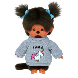 Monchhichi Girl w/Unicorn Sweater Plush Toy