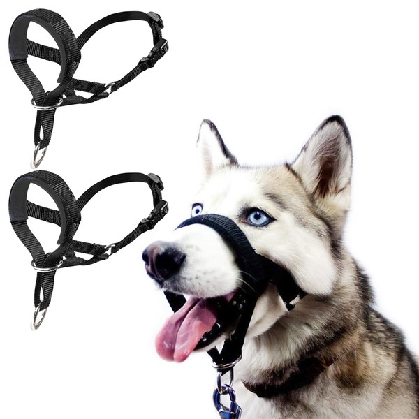 JSTHHTT 2PCS Head Collar, dog mouth harness, Head Collar for