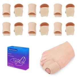 Keroius 6 pairs Toe Separator Reusable Thumb Protector Soft Thumb Valgus Toe Cushion Tube Breathable Toe Spacers Gel Hat Finger Toe Splitter Thumb Splints Toe Dividing Covers for Man and Woman