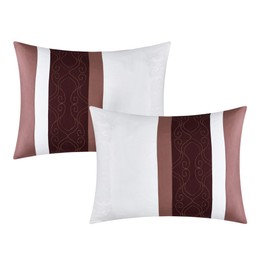 Chic Home Vivaldi 20 Piece Comforter Set Medallion Quilted Embroidered Design Complete Bag Bedding – Sheets Decorative Pillows Shams Window Treatments Curtains Included, King, Brick