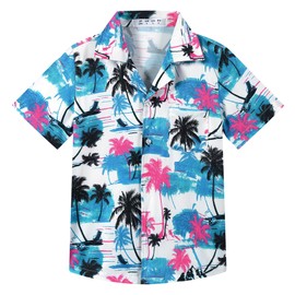 APTRO Boy's Hawaiian Shirt Tropical Beach Casual Summer Shirt #KS04 10-11T