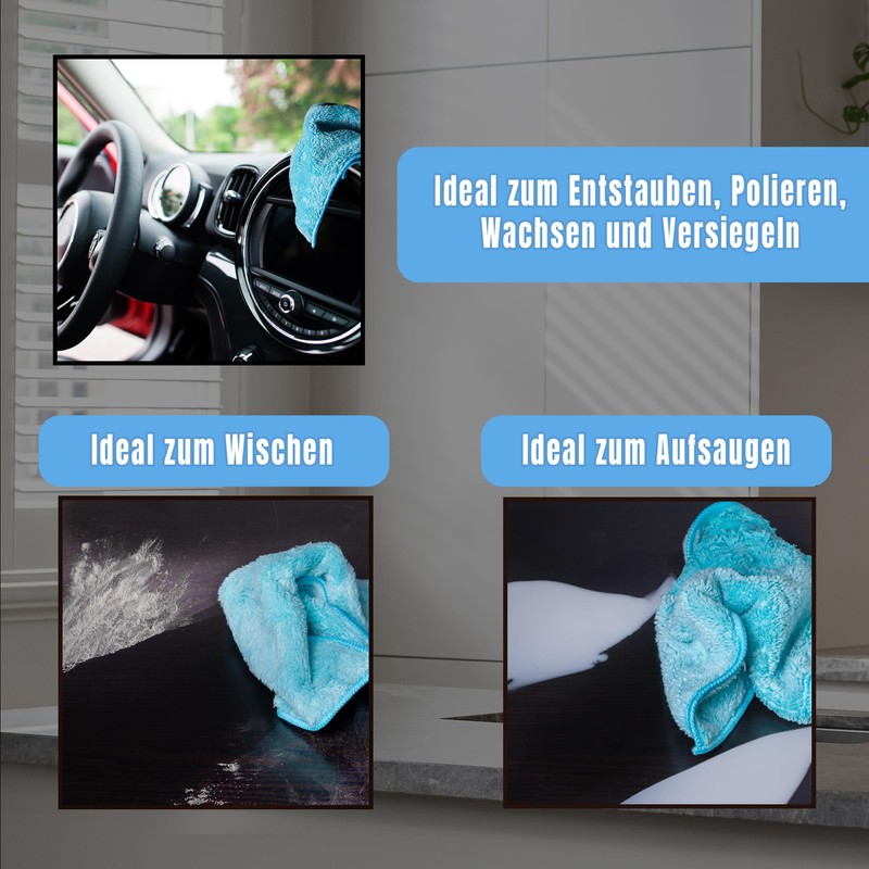 HELOME Microfibre Super Suction Cloth / Dust Cloth in Pack