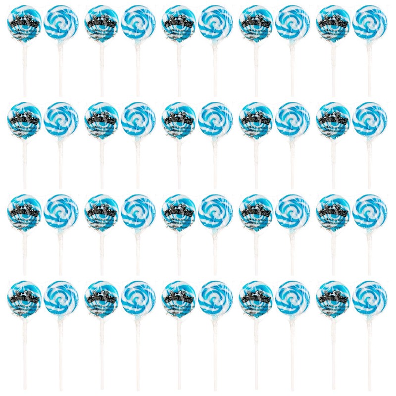 Blue & White Swirl Lollipops – 40 Pack Individually Wrapped