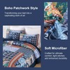 DJY Patchwork Quilt Set Queen Size Navy Blue Bedspread Boho