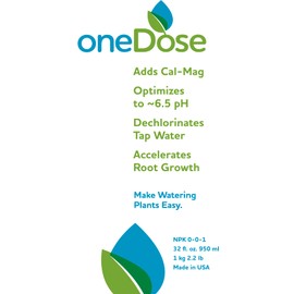 OneDose Water Prep - Adds Cal-Mag, Targets 6.5 pH, Dechlorinates Tapwater, Accelerates Roots for Watering Plants