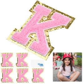 Kare & Kind Iron On Letter Patches - K Alphabet Chenille Embroidered Patches - Sew On/Iron for Clothing, Shirts, Uniform, Dresses, Jackets Bags, Hats, DIY, Crafting, Arts, Sewing, Handmade Items