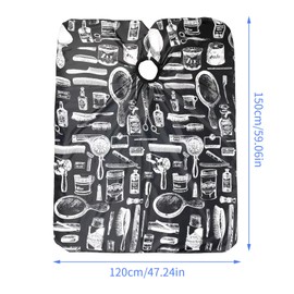 Kioiner 57x47 Inch Hair Cutting Cape, Waterproof Barber Cape with Snap for Kids and Adults, Adjustable Professional Hair Salon Cape for Hair Cutting and Styling (Black)