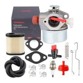 SIMPERAC 640350 640271 Carburetor for Tecumseh Engine Craftsman 4.5hp 5hp 6.5hp 6.75HP 21” 22” Weed Trimmer Lawn Mower Parts 640303 for Toro 22 in Recycler LV195EA Engine Mower 36905 Air Filter