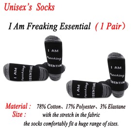 JXGZSO Essential Worker Socks Nurse Doctor Gift I Am Freaking Essential Socks (Freaking Essential)