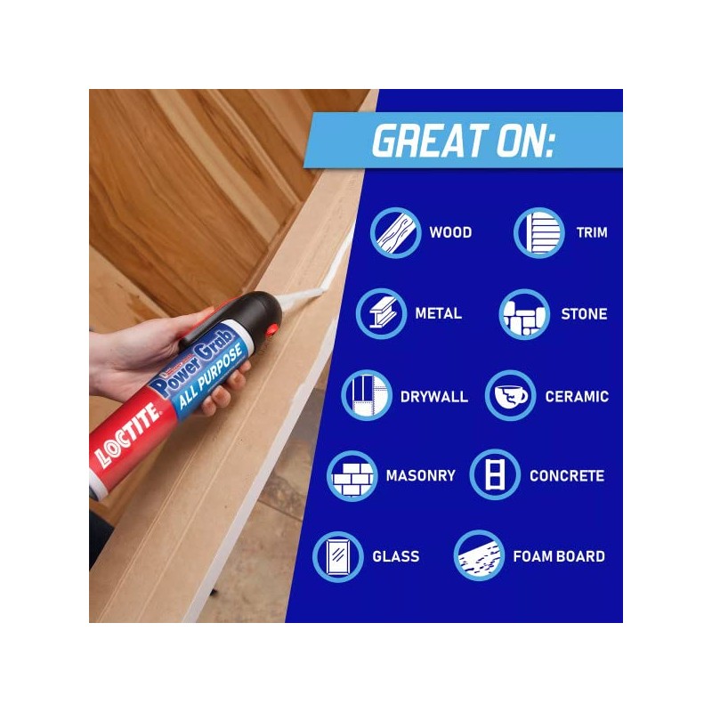 Loctite Power Grab Express All Purpose Construction Adhesive, Versatile Construction