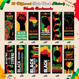 Haooryx Black History Month Bookmarks -120Pcs Black History Matter Bookmark for Celebrate African American BHM Festival Decoration School Inspirational Event Classroom Stationery Handout Supplies