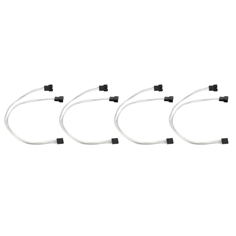 4pcs PWM Fan Extension Cable 4 Pin Silver Coated Copper