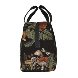 MOLIAN Witch Mushroom Lunch Bag For Teen Girls Women, Oxford Cloth Reusable Lunch Tote Box Bag For Work School