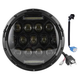 Aramox - Faro de motocicleta de 7 pulgadas, luz delantera redonda LED de 75 W, reemplazo de faro eficiente de alto rendimiento de 6500 K para