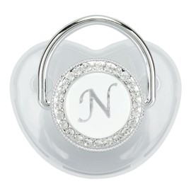 Chupete de bebé de Silicona, Chupete de bebé sin Costuras y Ergonómico Saludable y Seguro para Bebés de 6 a 18 Meses (Letra N)