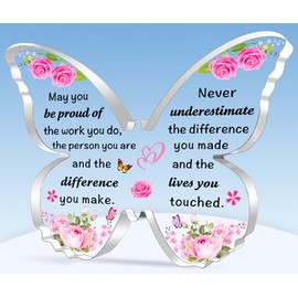 TTOVEN Leaving Gifts for Colleagues Women Teacher Gifts Thank You Teacher Gifts for Women Leaving Gifts for Women Plaque Gifts Beautiful Butterfly Acrylic Plaque